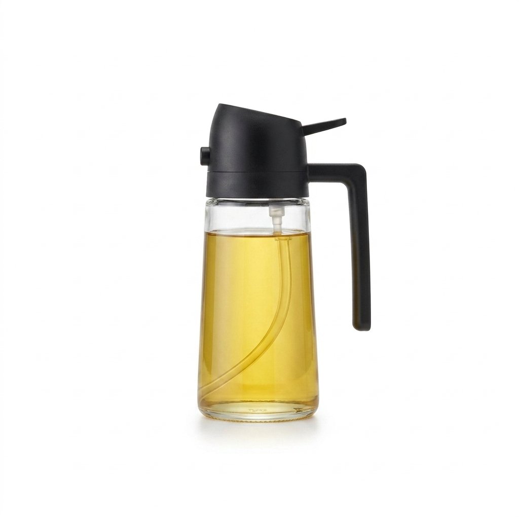 2-in-1 Glass Oil Dispenser with Spray and Pour Function