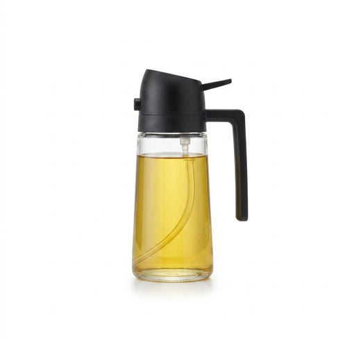 2-in-1 Glass Oil Dispenser with Spray and Pour Function