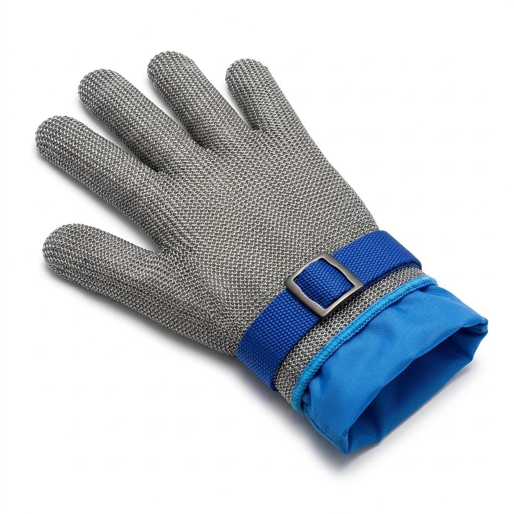 Cut-Resistant Stainless Steel Mesh Glove with Inner Liner for Kitchen Use