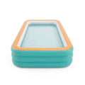 Large Rectangular Inflatable Family Pool – 98 x 67 x 22 in, Teal and Orange