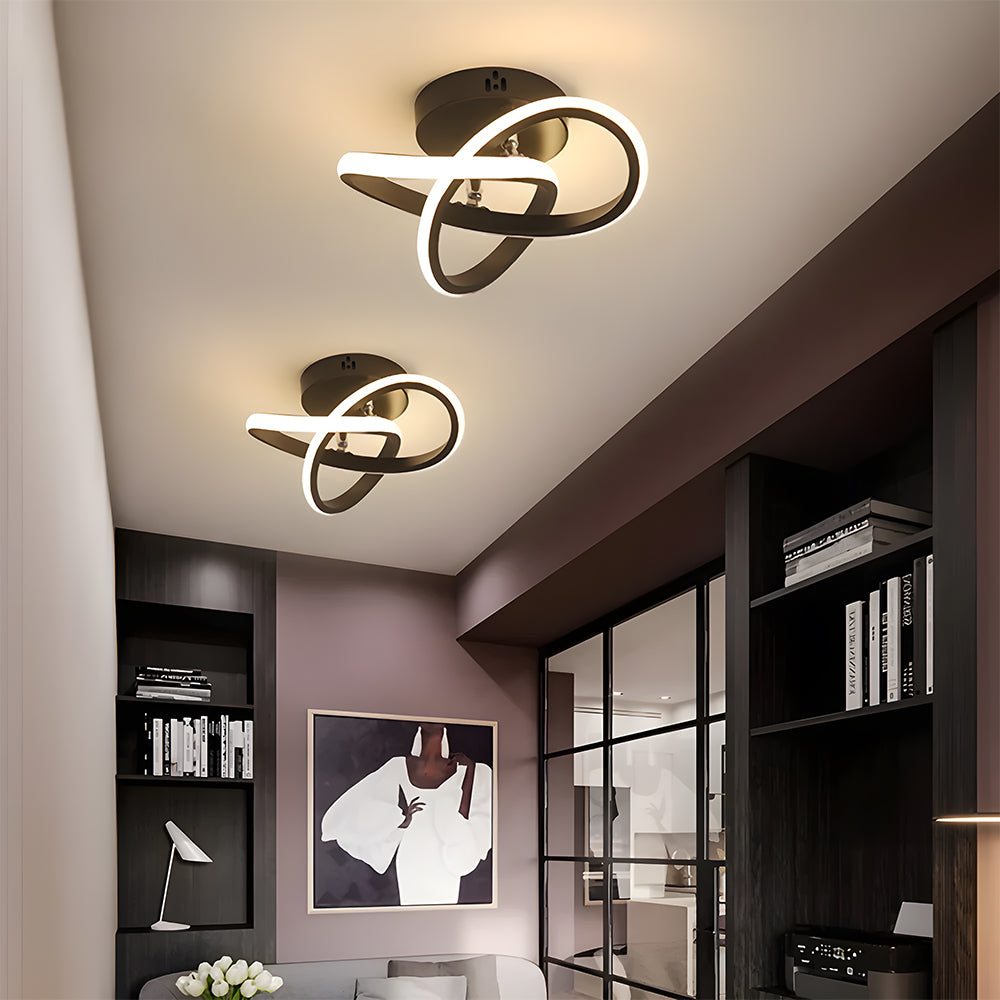 Modern interwoven loop LED ceiling light