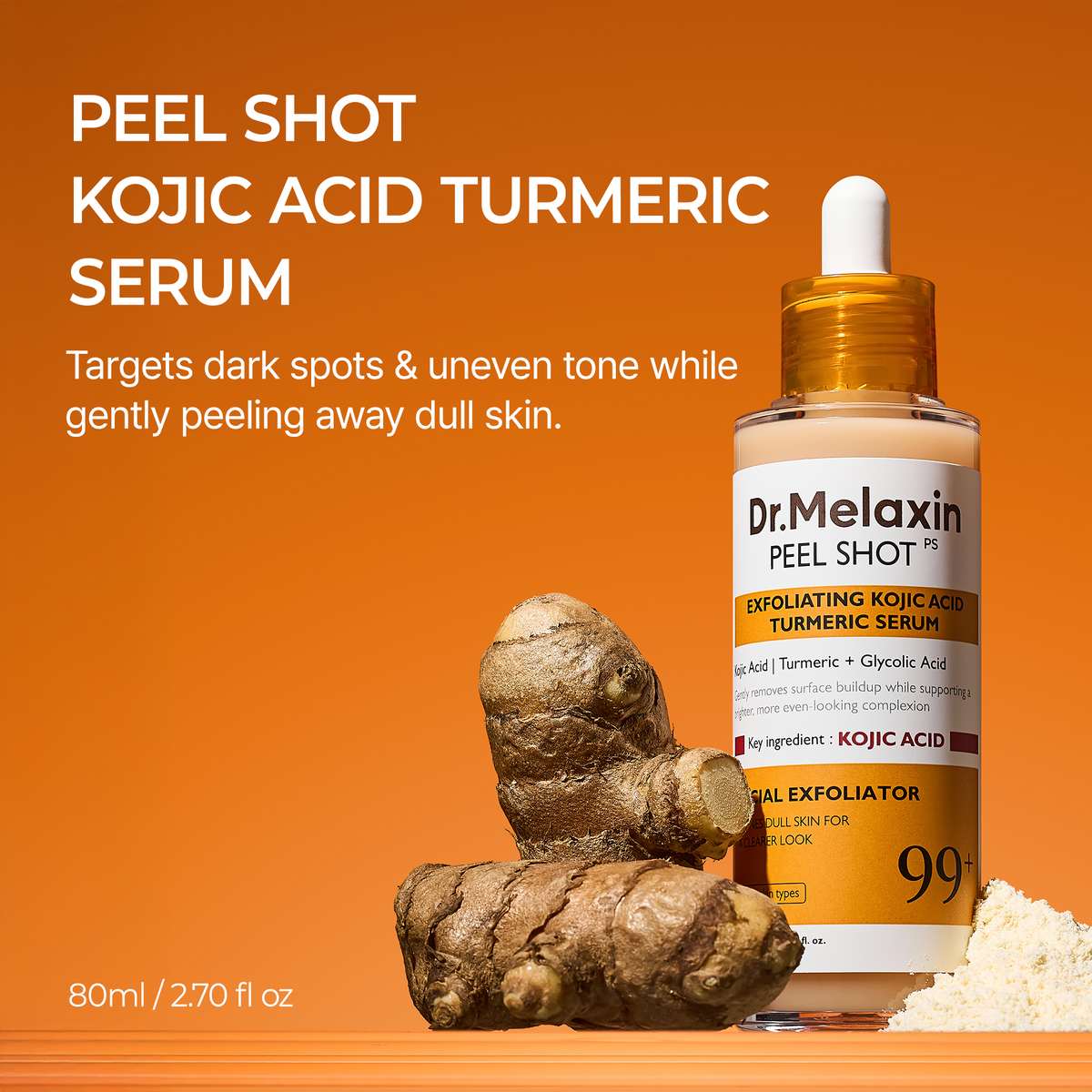 Kojic acid skincare set with soap, spray, toner pads, serum and creams