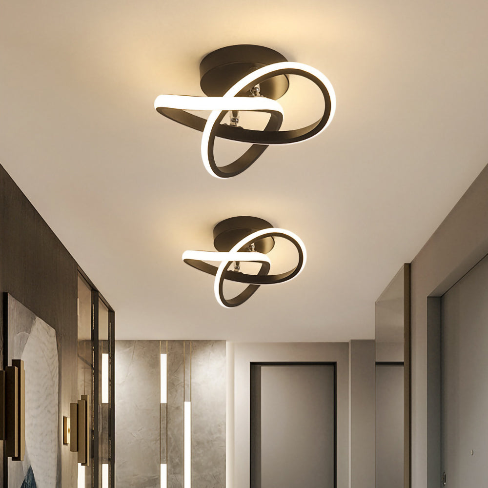 Modern interwoven loop LED ceiling light