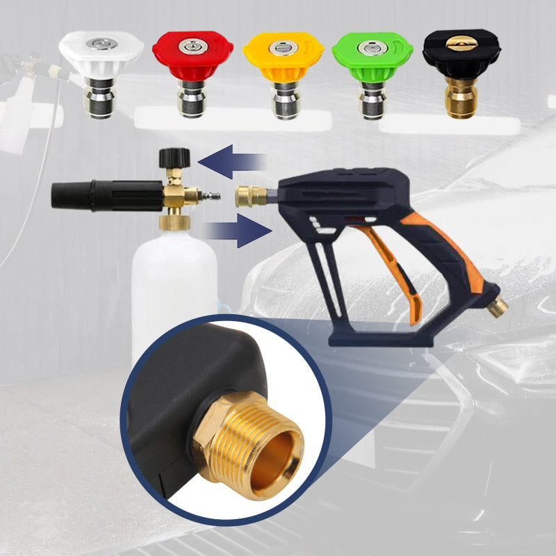 4000 PSI high pressure cleaning wand set with extension tubes, curved nozzles and coloured spray tips