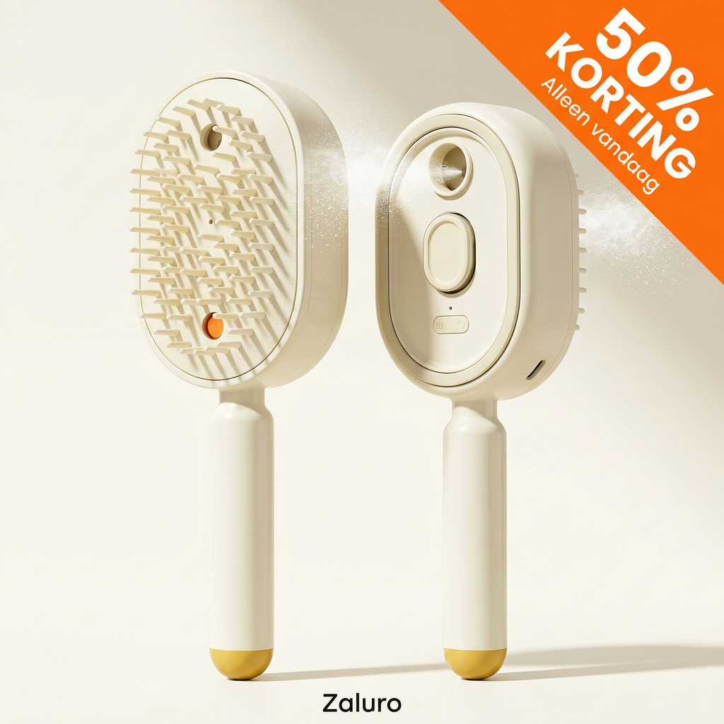 Handheld hair smoothing brush with oval bristle head and handle