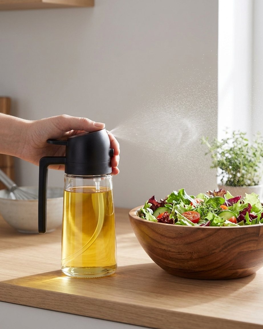 2-in-1 Glass Oil Dispenser with Spray and Pour Function