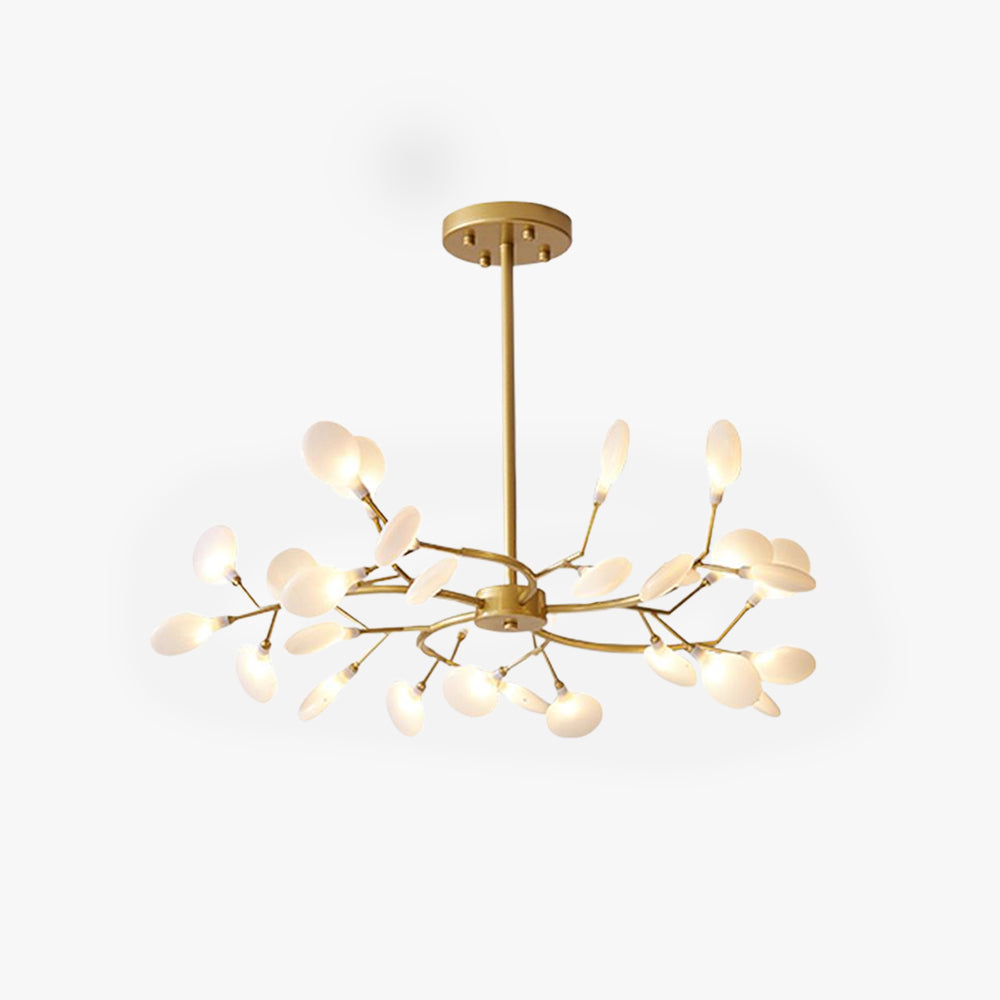 Branch pendant chandelier with multiple oval light shades