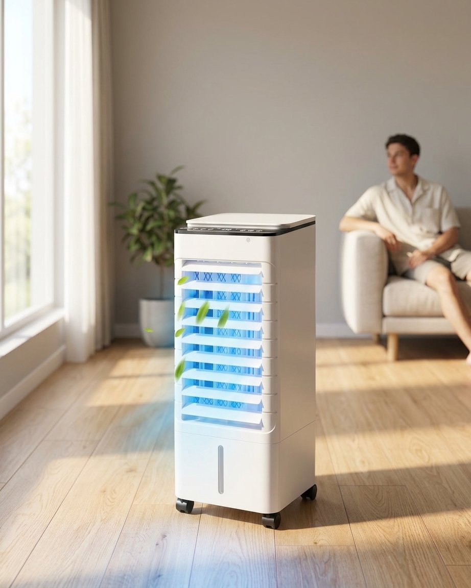 Portable 3-in-1 Evaporative Air Cooler with Remote Control and Built-in Timer