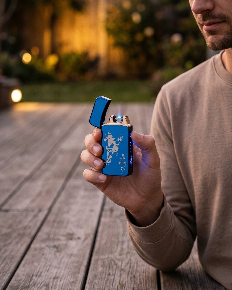 Rechargeable USB Arc Plasma Lighter with Touch Sensor and LED Battery Display