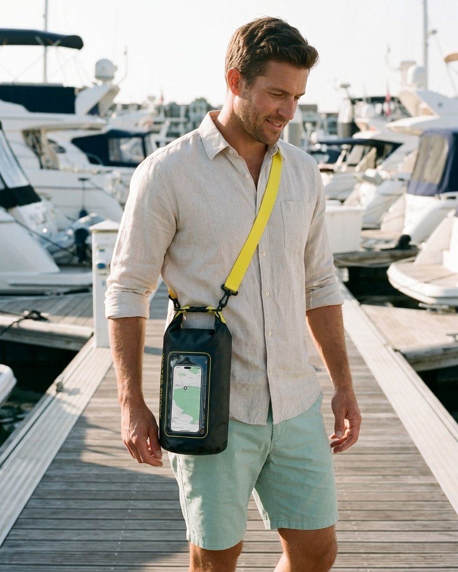 Waterproof Outdoor Dry Bag with Phone Window and Adjustable Strap – 2 L