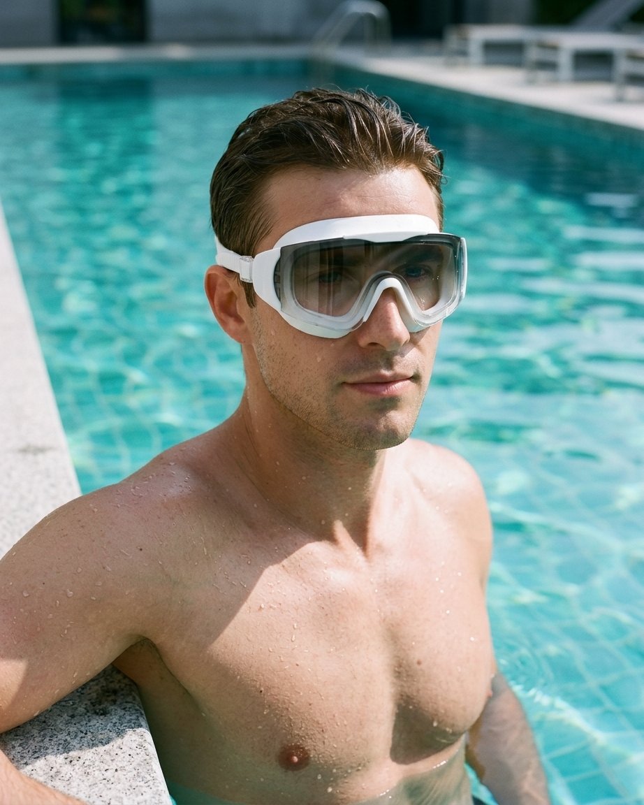Wide-View Swimming Goggles with Anti-Fog Lens for Adults