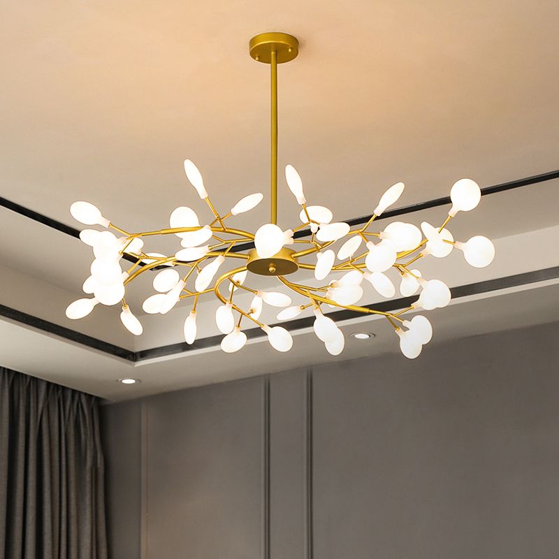 Branch pendant chandelier with multiple oval light shades
