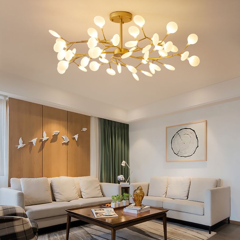 Branch pendant chandelier with multiple oval light shades