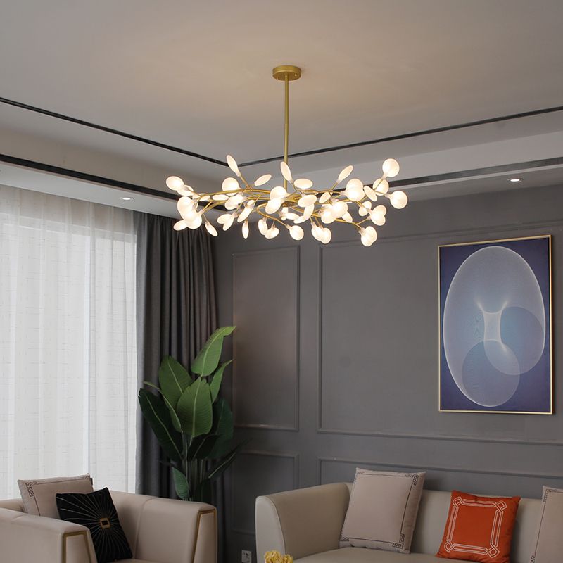 Branch pendant chandelier with multiple oval light shades