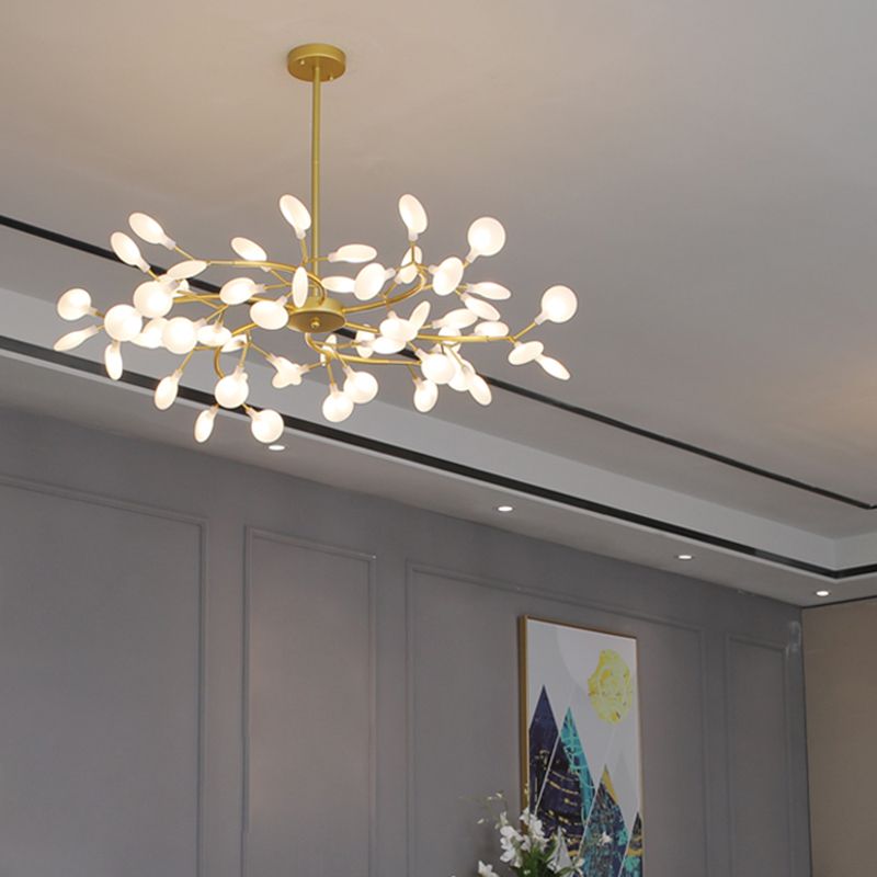 Branch pendant chandelier with multiple oval light shades