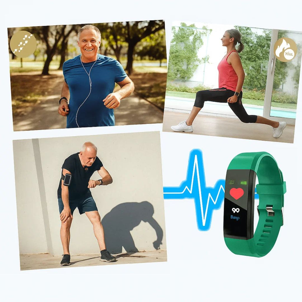 Senior safety smartwatch with digital display and adjustable wrist strap