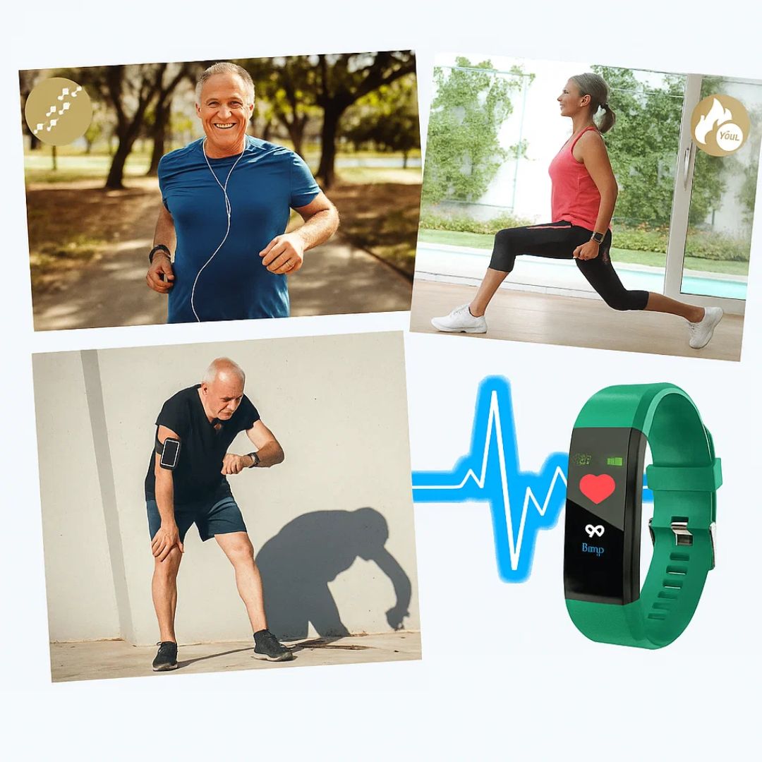 Senior safety smartwatch with digital display and adjustable wrist strap
