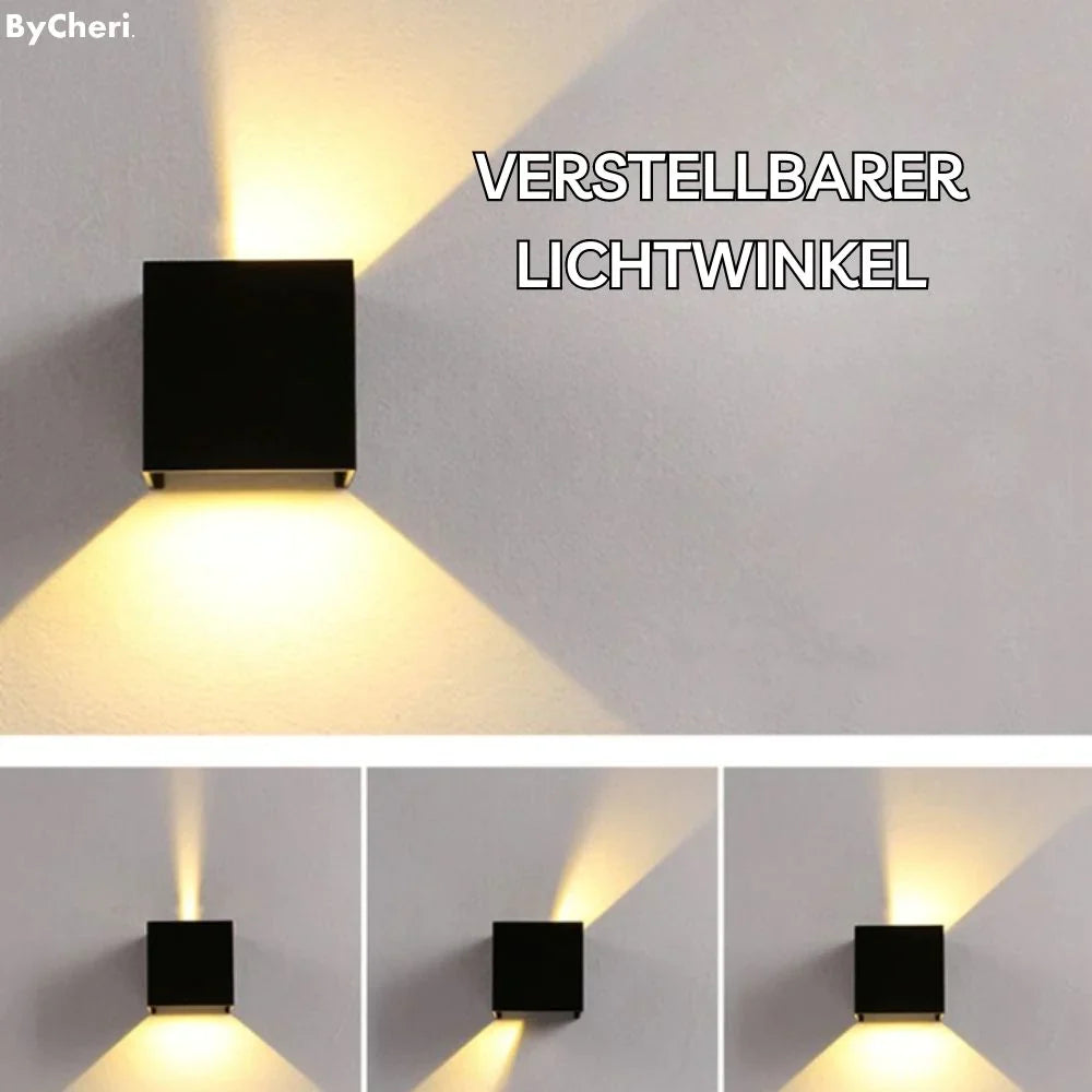 Wireless rectangular wall light with motion sensor and up and down illumination
