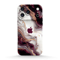 Burgundy red abstract marble silicone case for an iPhone