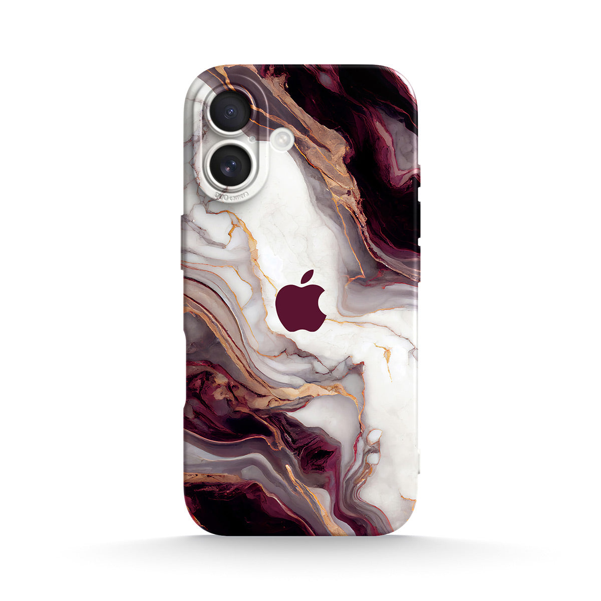 Burgundy red abstract marble silicone case for an iPhone