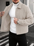 Collared bomber jacket with button front and utility pockets