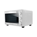 White 28 litre electric convection countertop oven with glass door and three control dials
