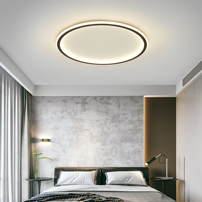 Round LED ceiling light with a slim illuminated ring