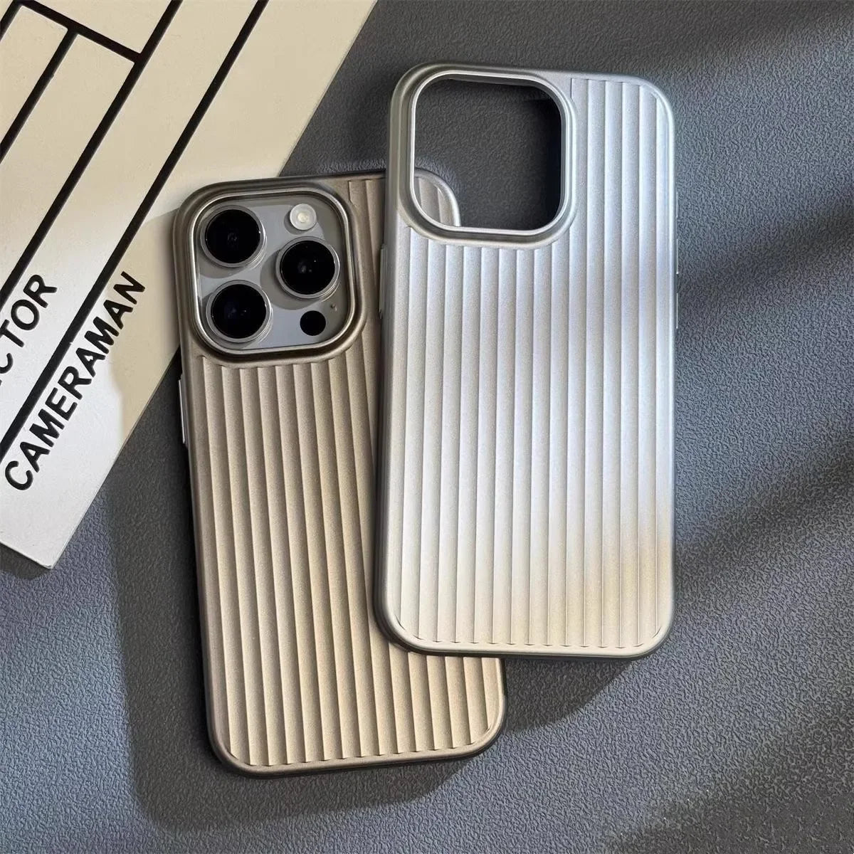 Ribbed iPhone case with raised camera cutout