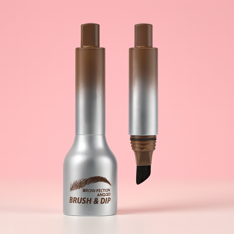 Capped eyebrow makeup bottle for everyday brow definition