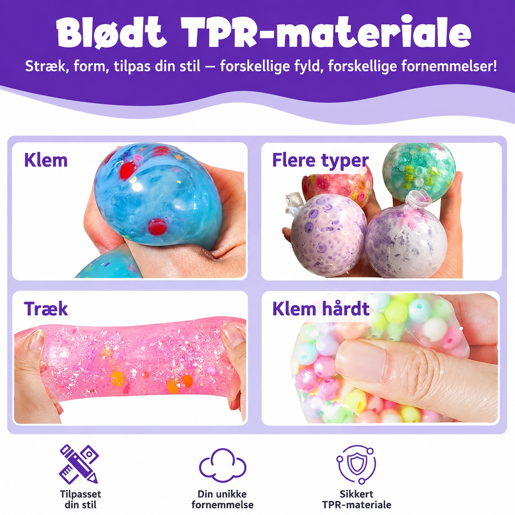 DIY squishy making kit with clear spheres and colourful beads
