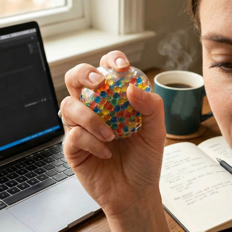 DIY squishy making kit with clear spheres and colourful beads