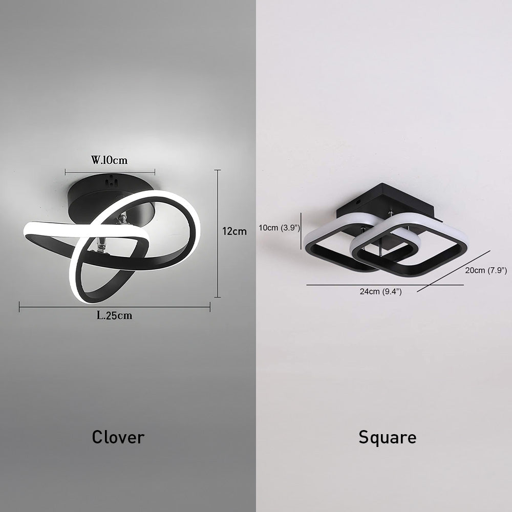 Modern interwoven loop LED ceiling light