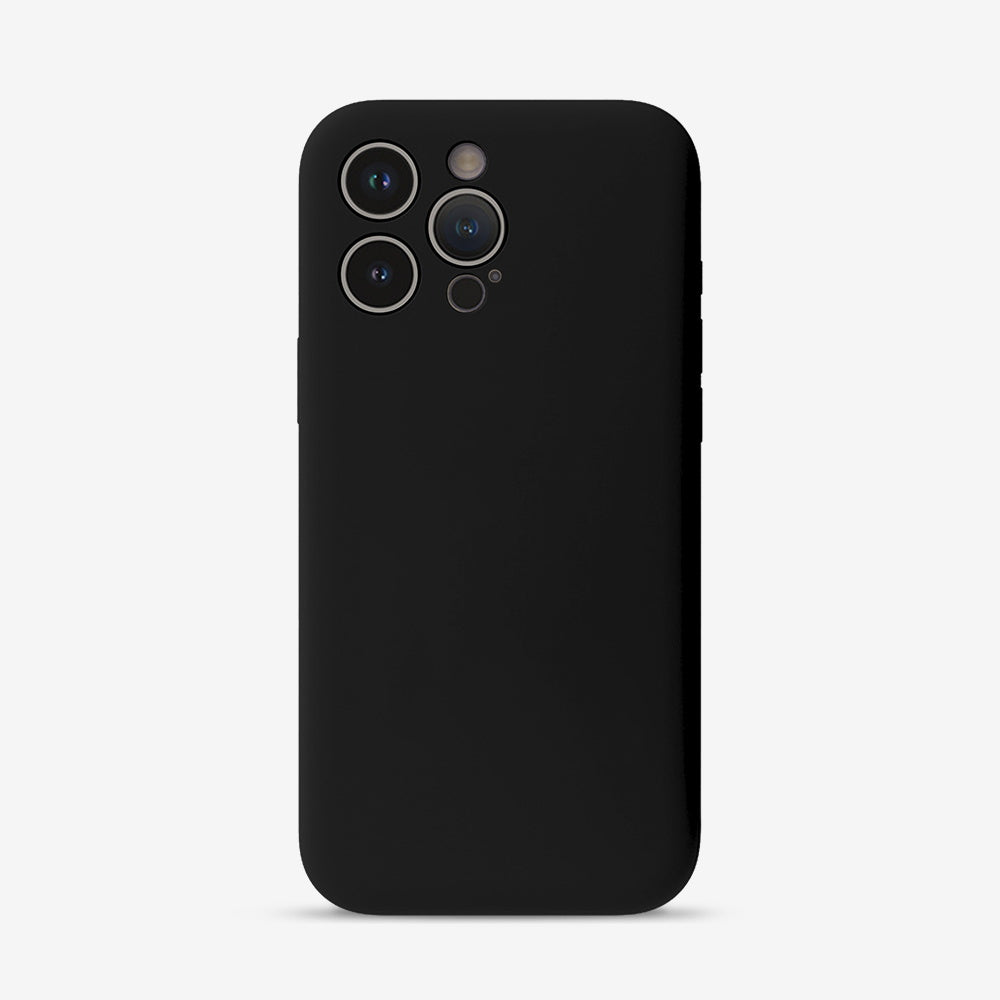 Black iPhone case with triple-camera cutout and circular rear ring detail