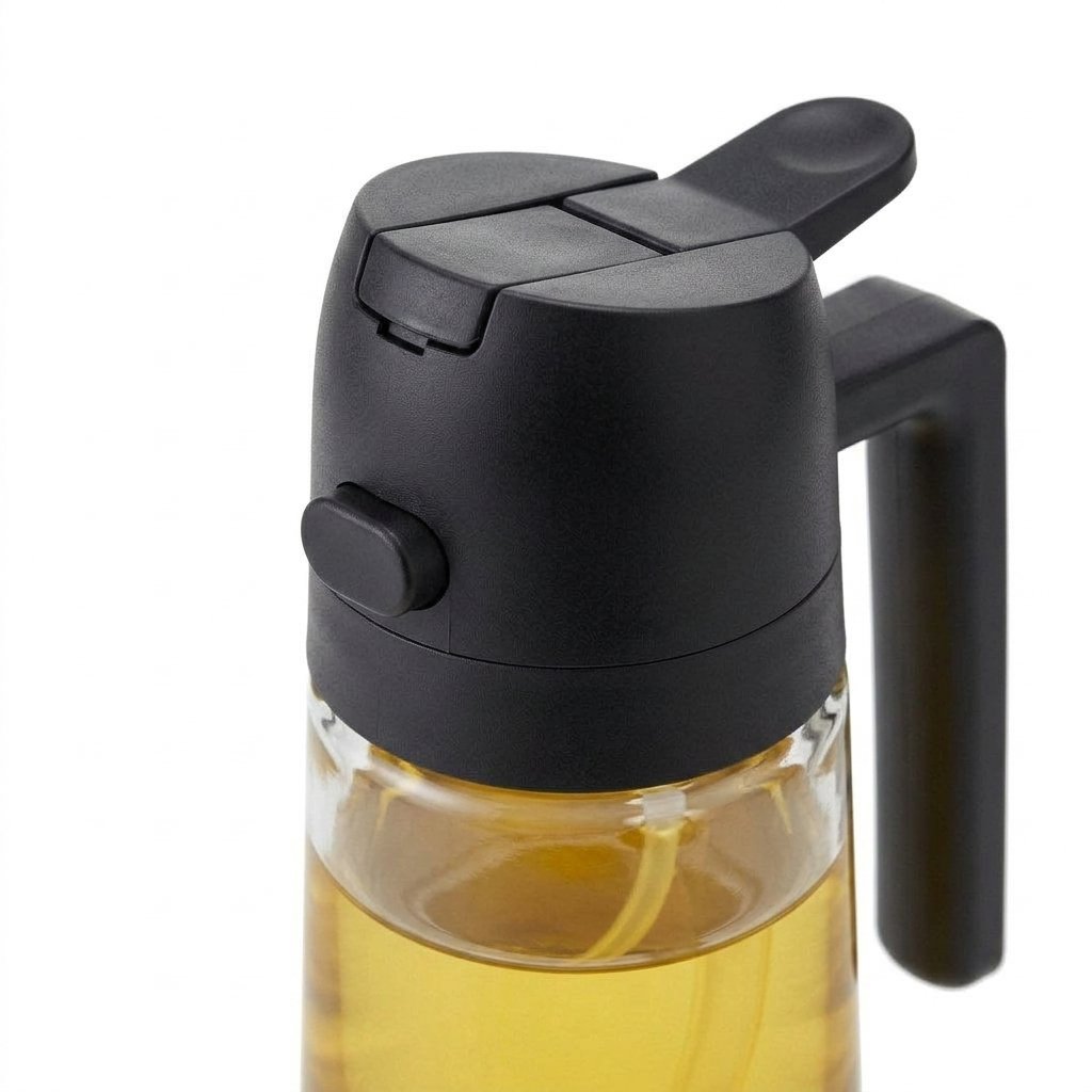 2-in-1 Glass Oil Dispenser with Spray and Pour Function