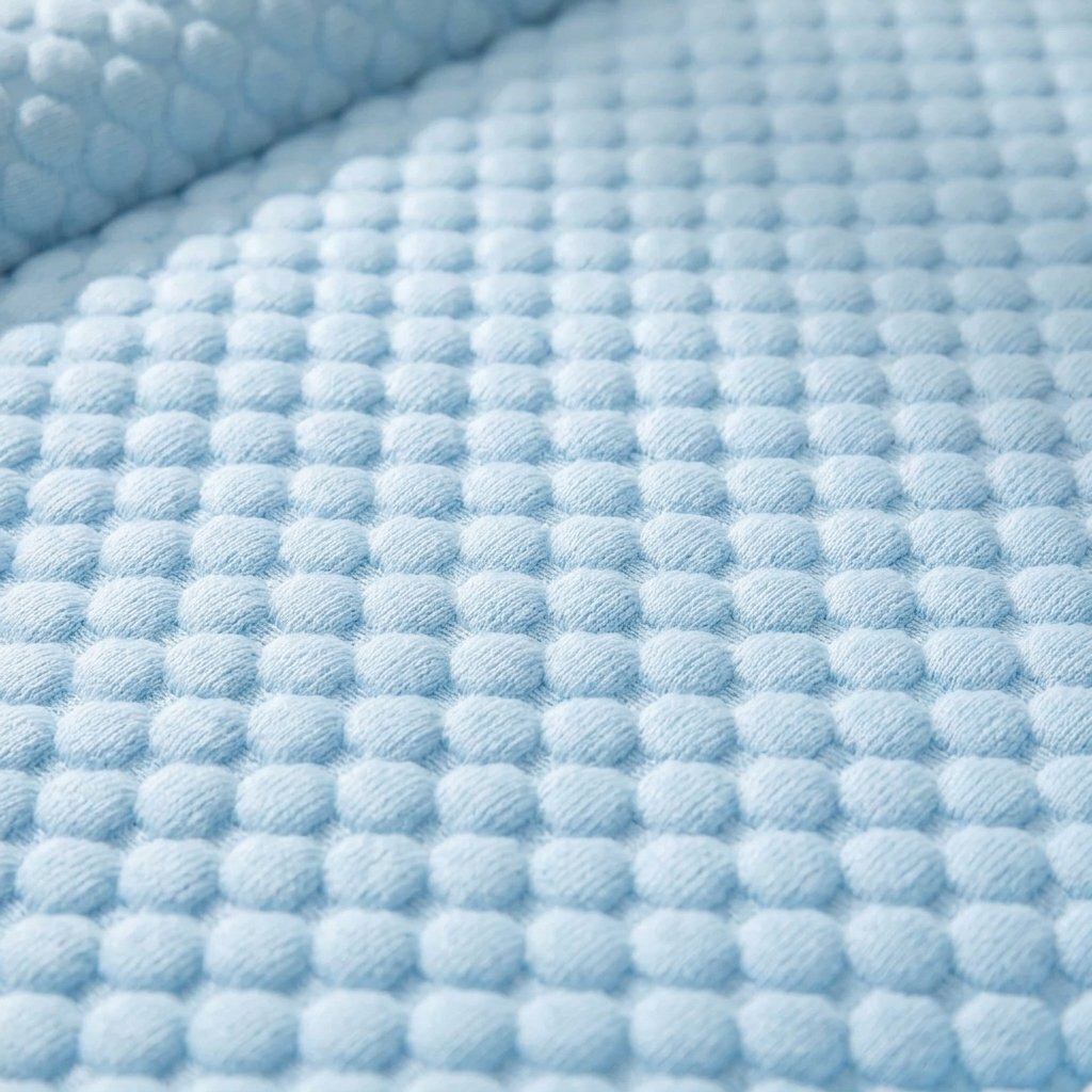 Cooling Dog Bed Mat with Raised Edge and Non-Slip Base, Light Blue