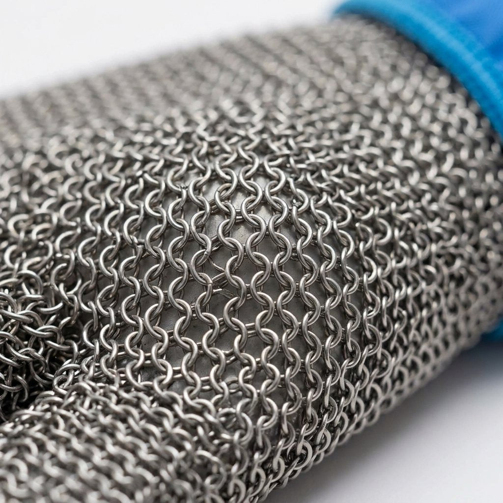 Cut-Resistant Stainless Steel Mesh Glove with Inner Liner for Kitchen Use
