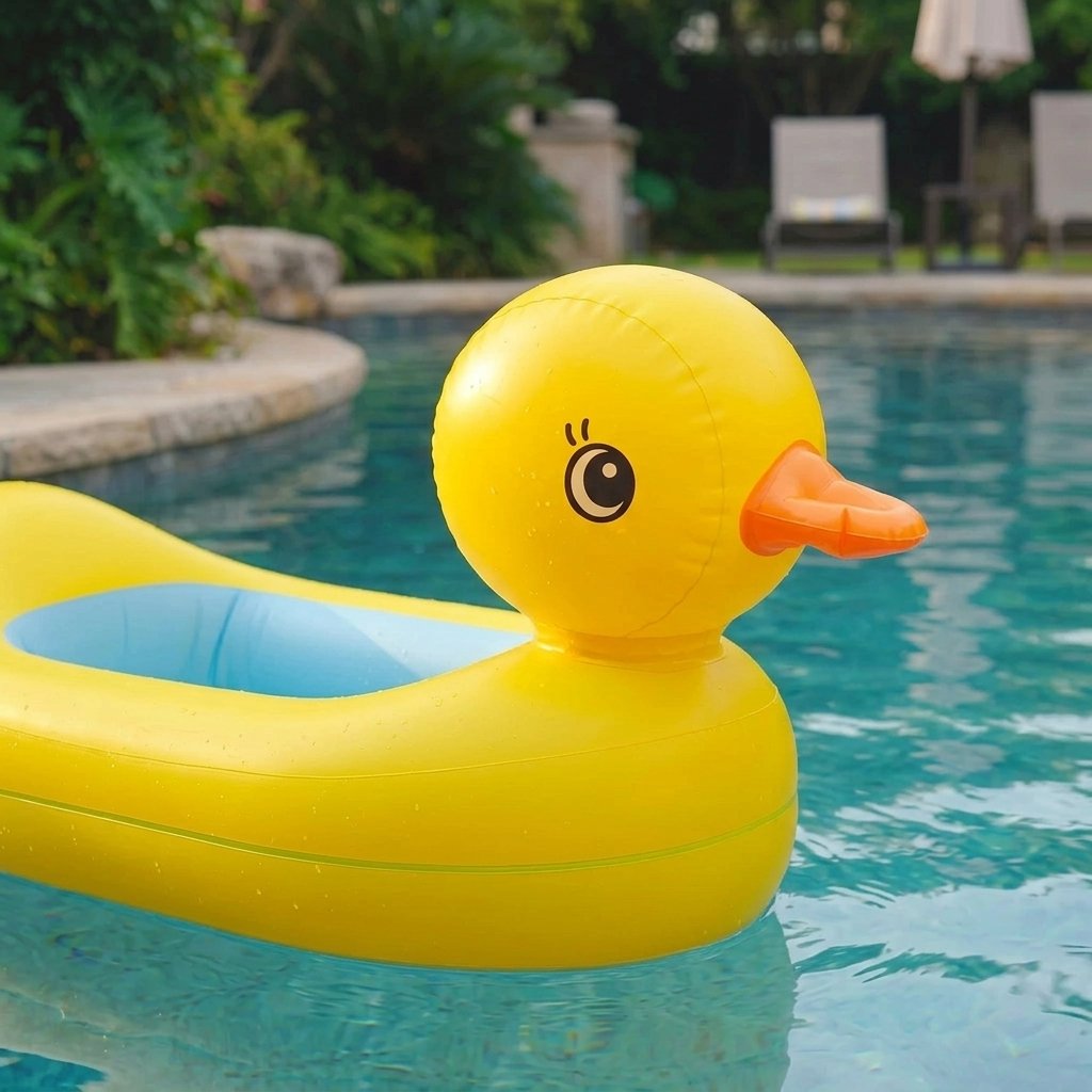 Inflatable Duck-Shaped Pool Float for Small Dogs
