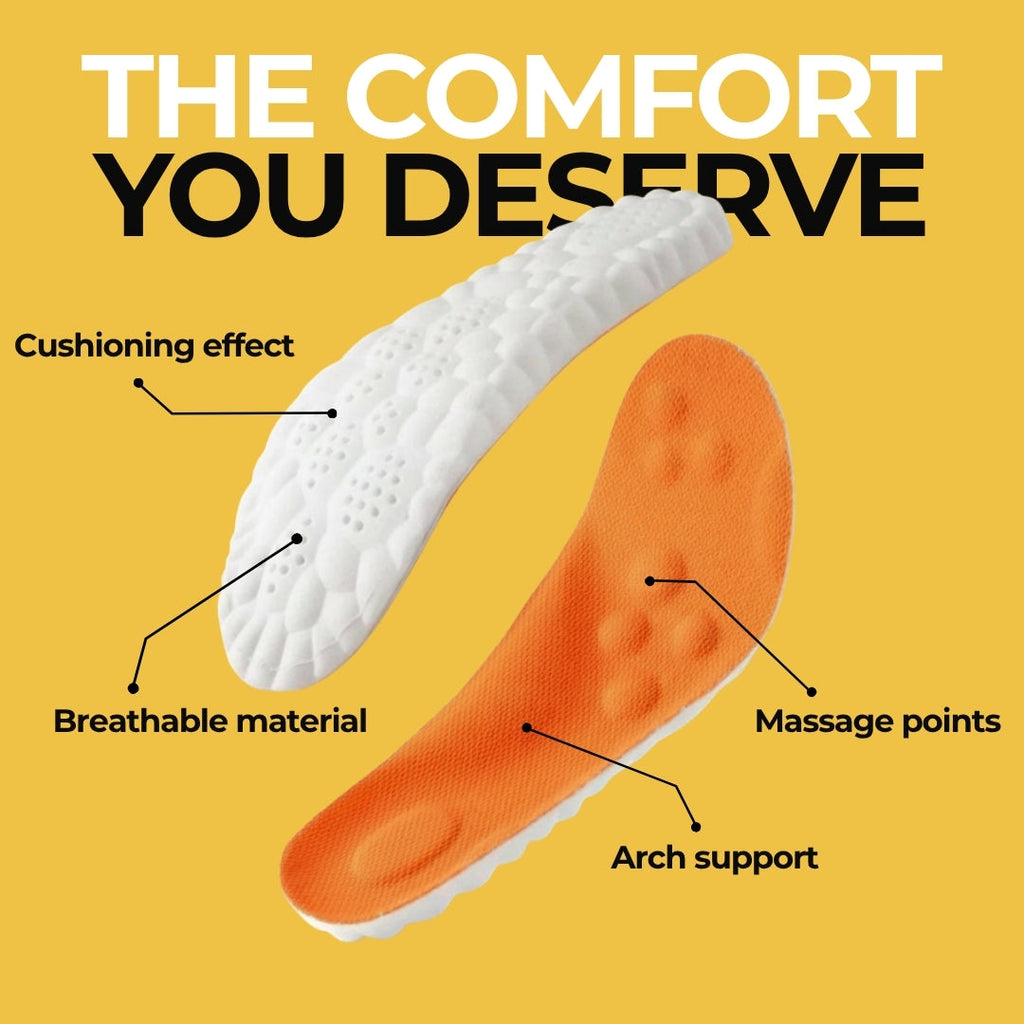 Textured comfort insoles with raised nodes and perforated sections