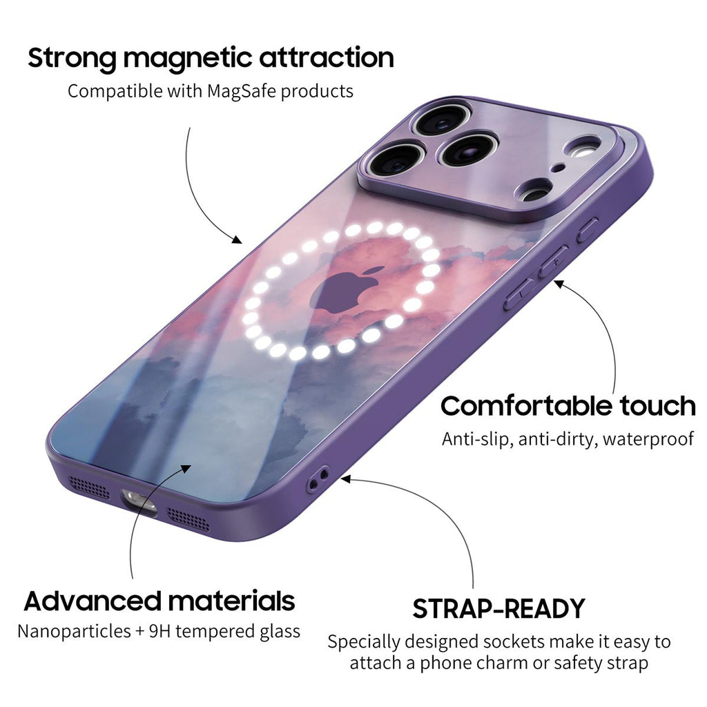 Pink translucent iPhone case with sunset window design