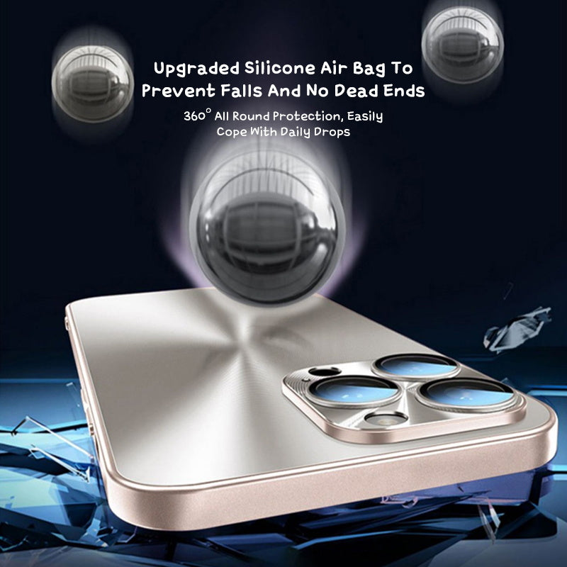 Slim silver iPhone case with rear camera cutout and side button covers