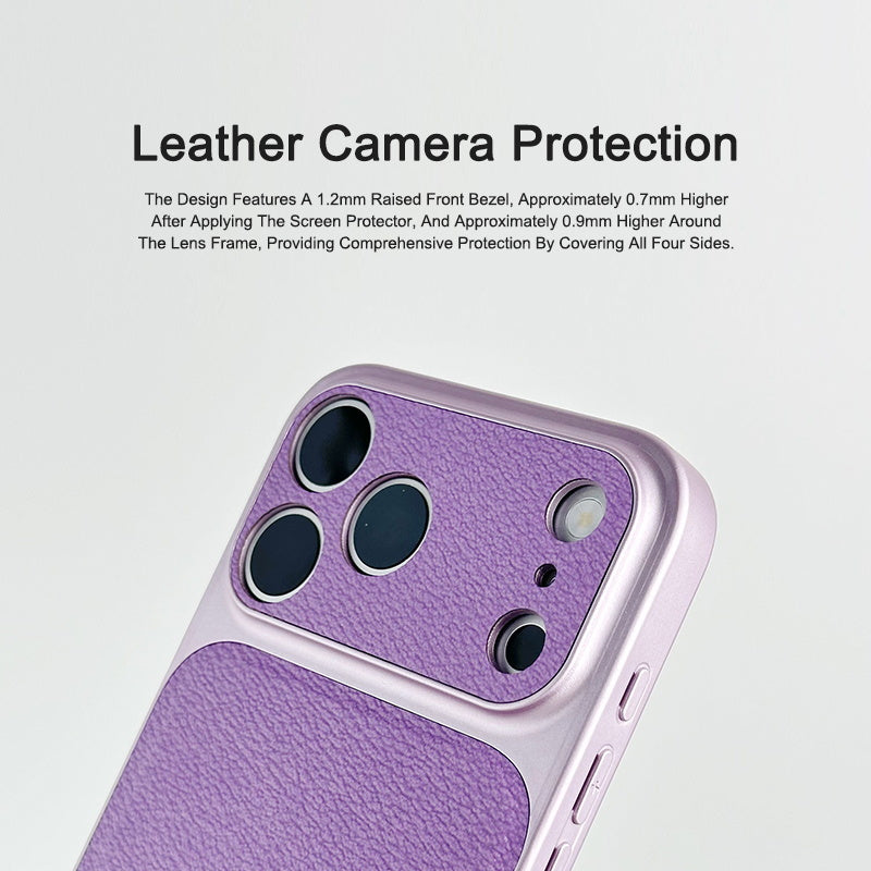 Textured iPhone case with raised camera frame and side button covers