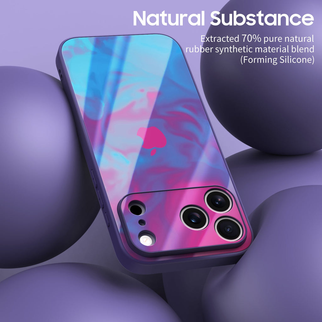 Green translucent geometric glass case for iPhone with camera cutout