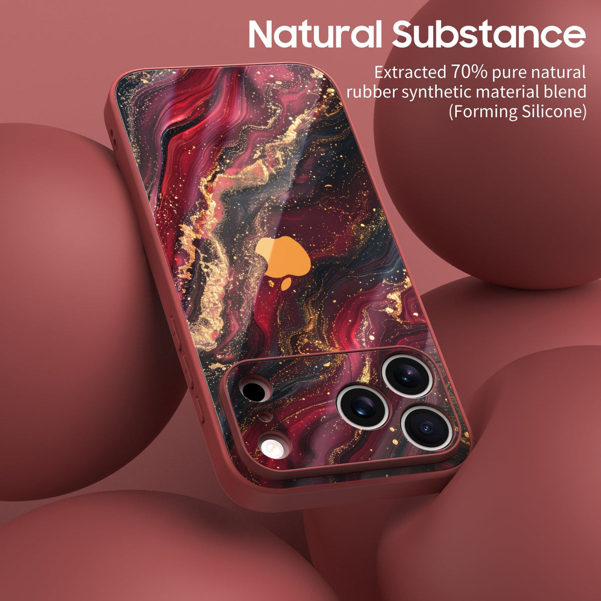 Blue iPhone case with abstract water design and clear edge