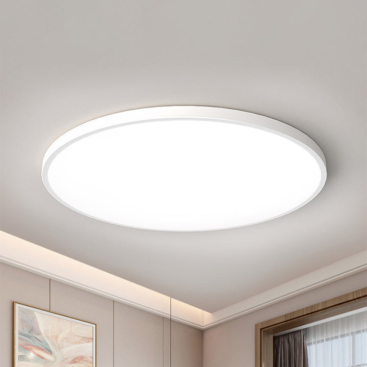 Round flush-mount LED ceiling light with a smooth circular diffuser