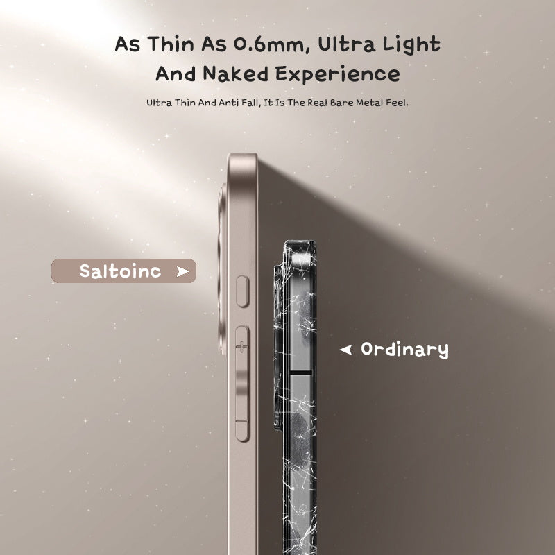 Slim silver iPhone case with rear camera cutout and side button covers