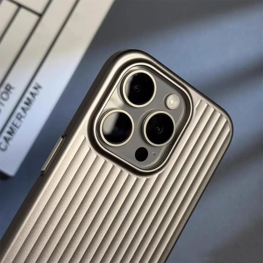 Ribbed iPhone case with raised camera cutout