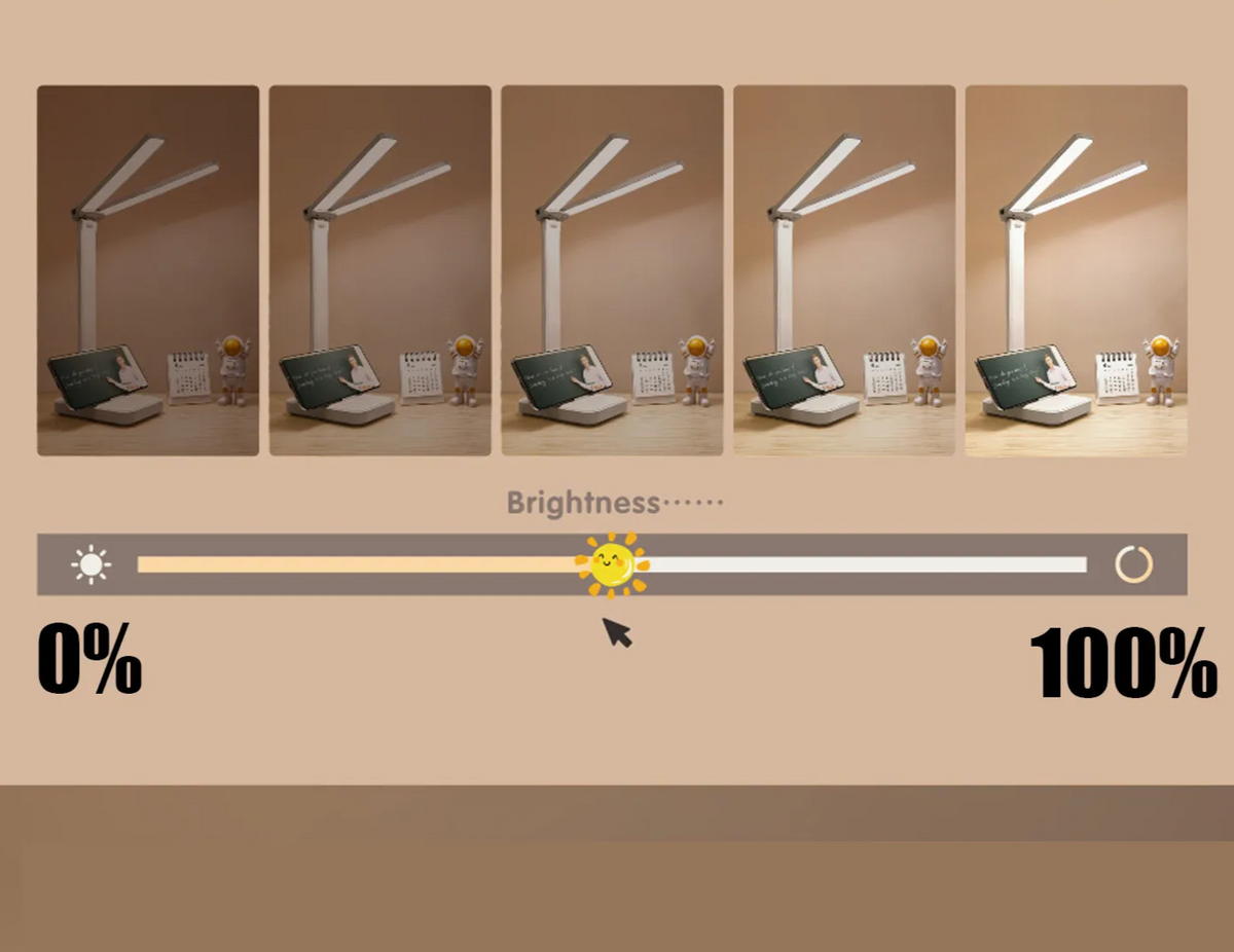 Foldable rechargeable LED desk lamp with touch control and USB cable