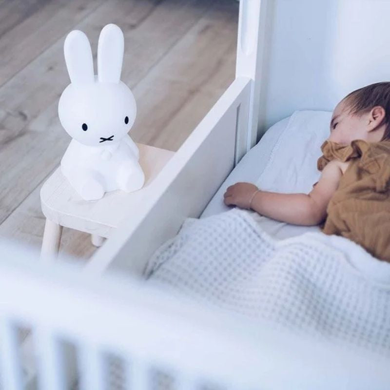 White illuminated rabbit decorative figure with long ears