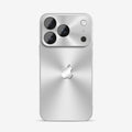 Slim silver iPhone case with rear camera cutout and side button covers