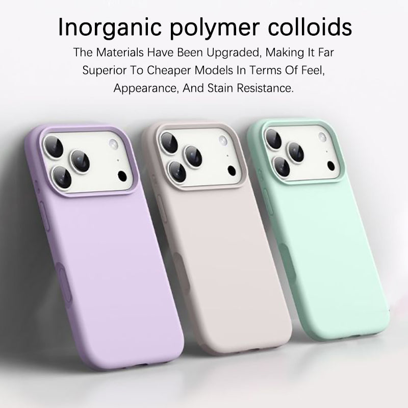 Smooth rounded iPhone case with raised camera surround and side button covers